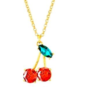 kate spade Gold and Red Cherry Necklace